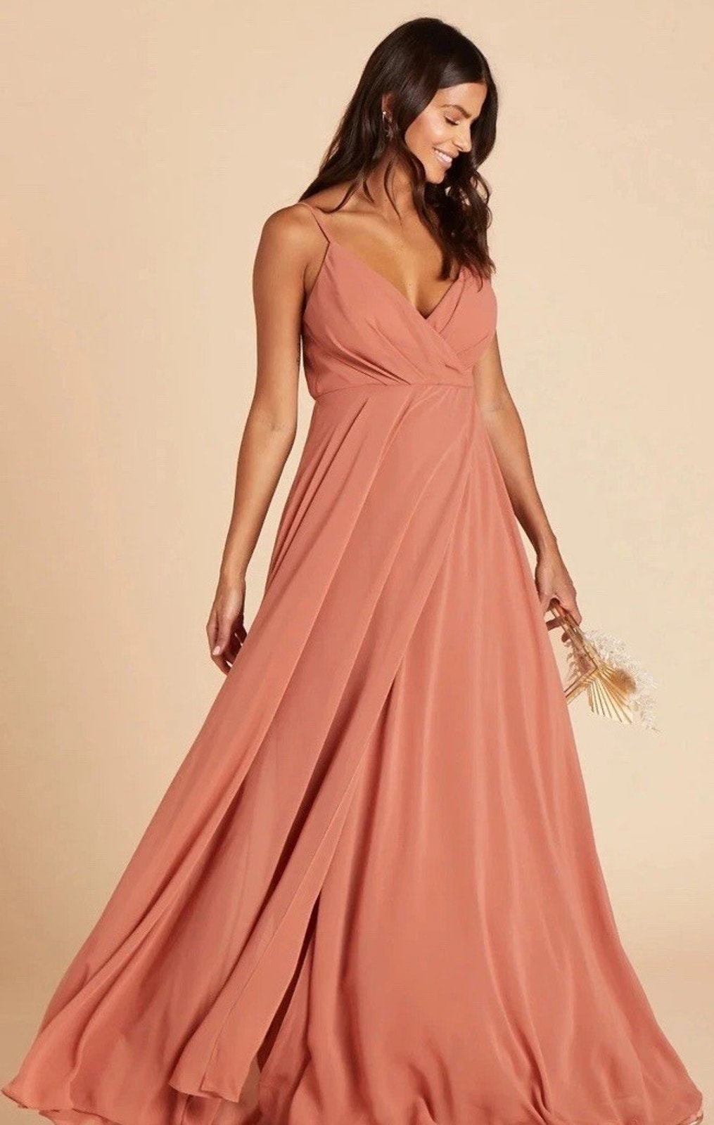 Birdy Grey Kaia Chiffon Maxi Dress Women’s Large Terracotta Bridesmaid